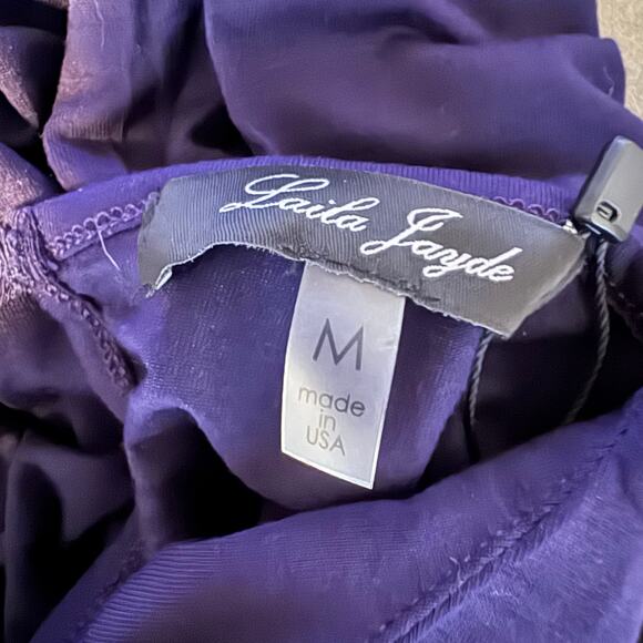 Laila Jayde Long Sleeve Keyhole Top Purple Ink NWT Size Medium - Picture 9 of 9